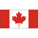 Canadian flag with red, white, red vertical stripes and red maple leaf in the center.