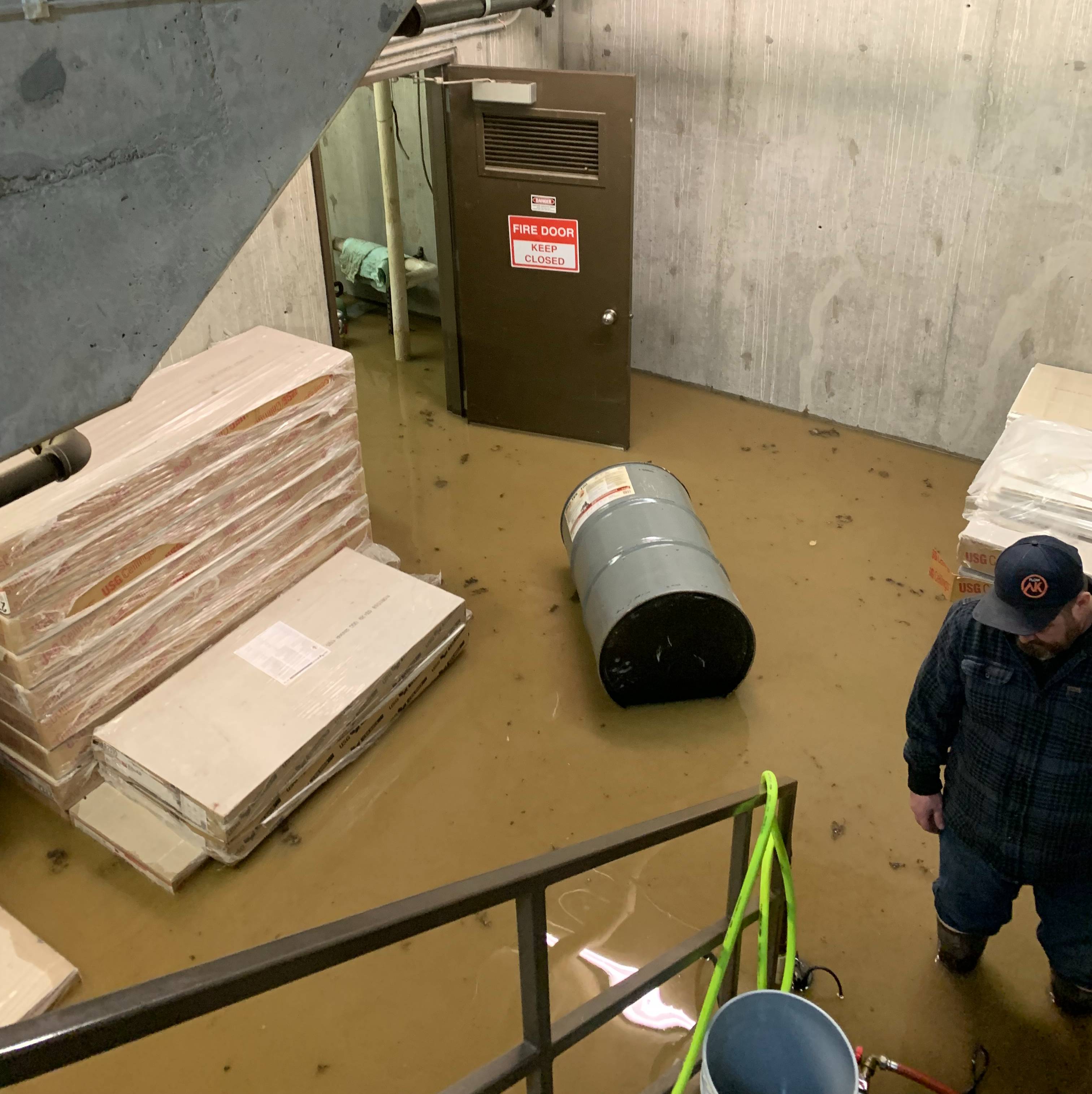 Part of “what we do”…Facilities Mechanical shop managing a water main break in the Consortium Library.