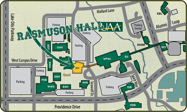 Rasmuson Hall west parking