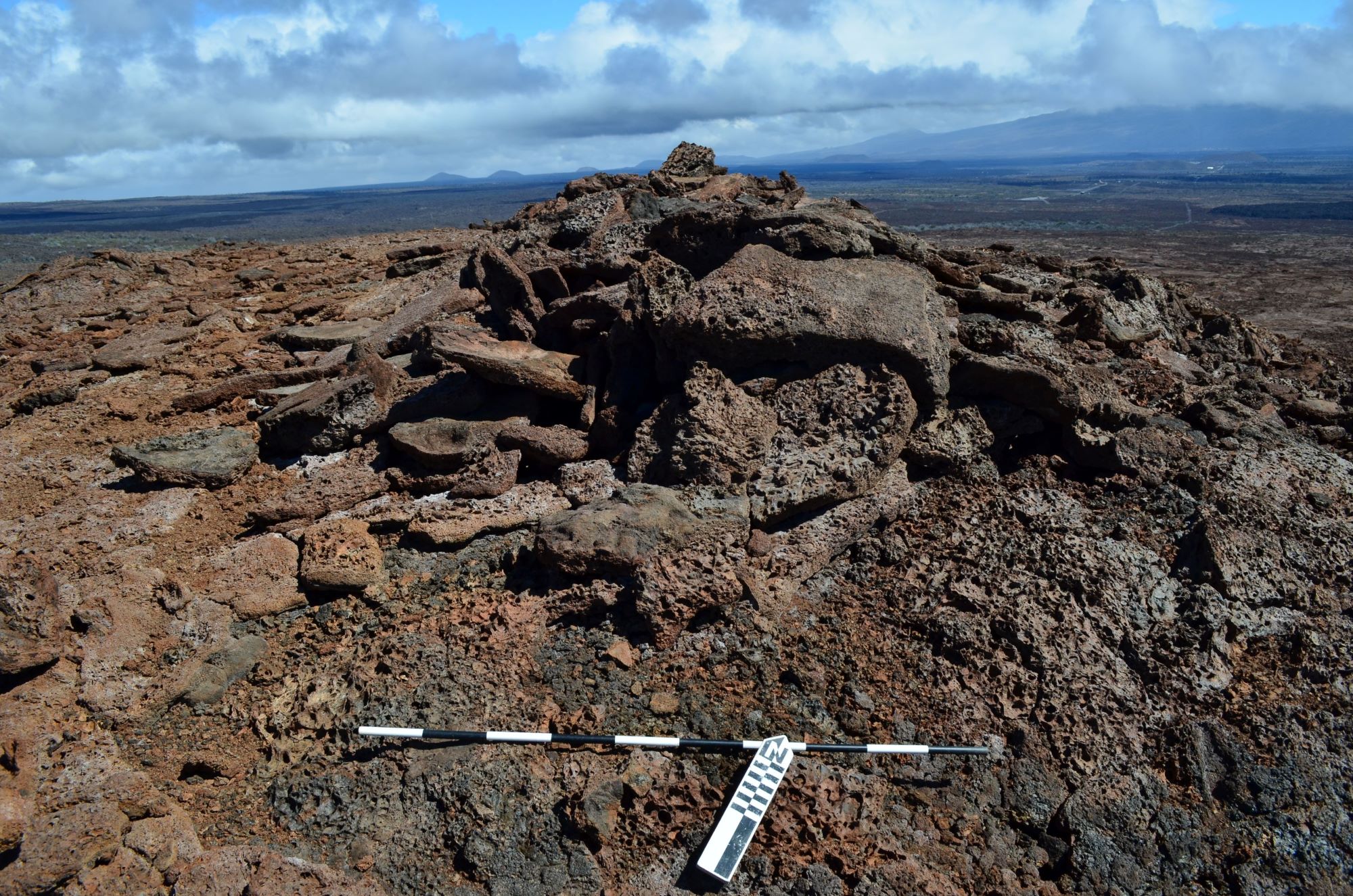 Surveying equipment by volcanic rocks