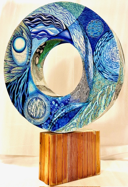 Circular Sculpture Blue Color