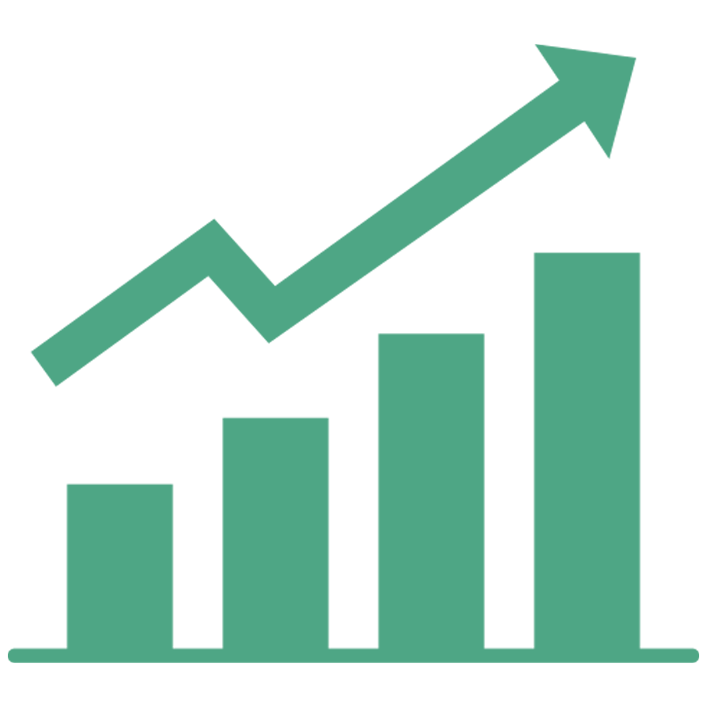 graph with arrow pointing up