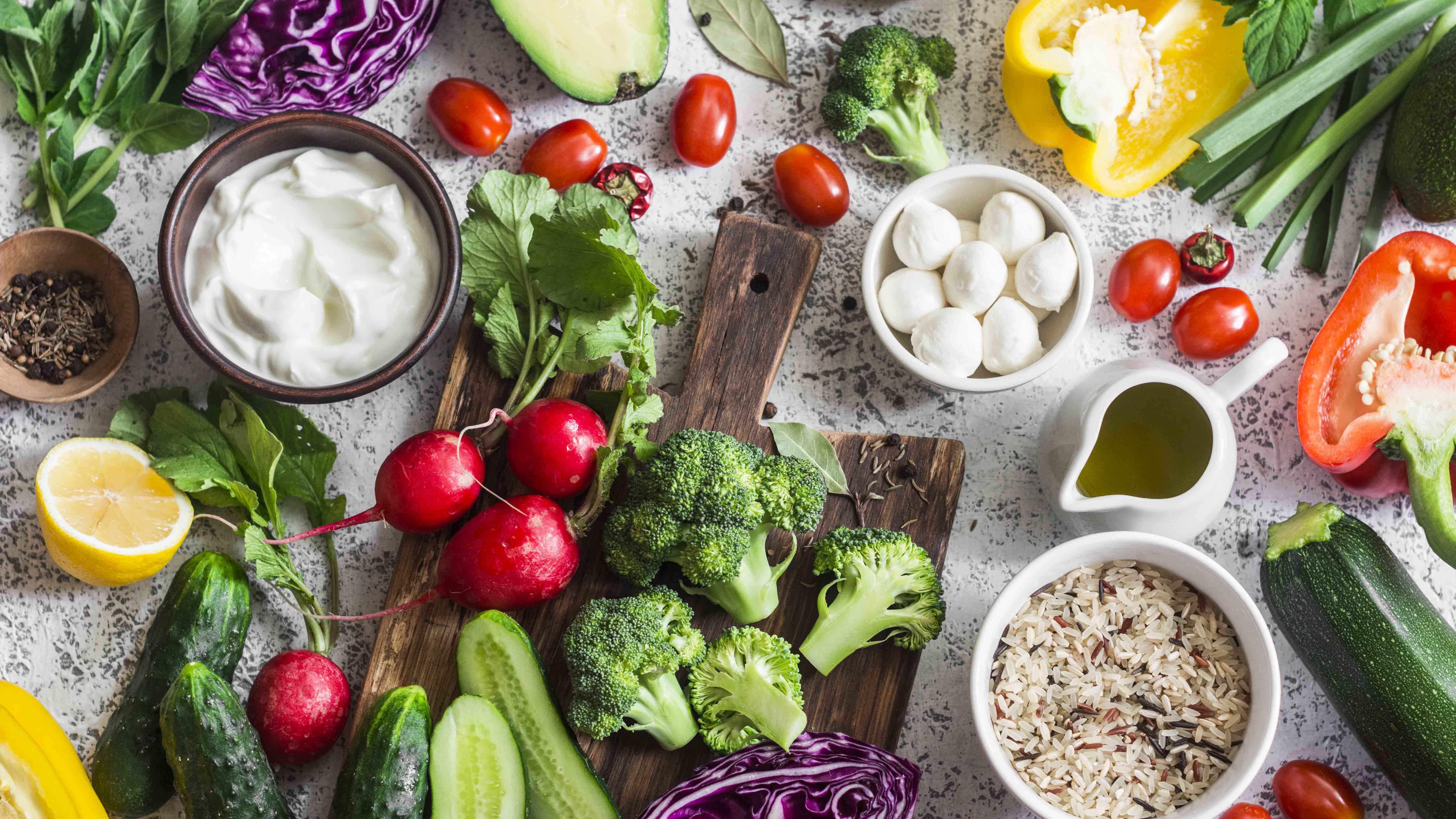 vegtables on cutting board