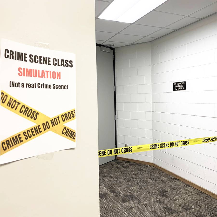 Criminal Investigation students participate in a mock crime scene analysis