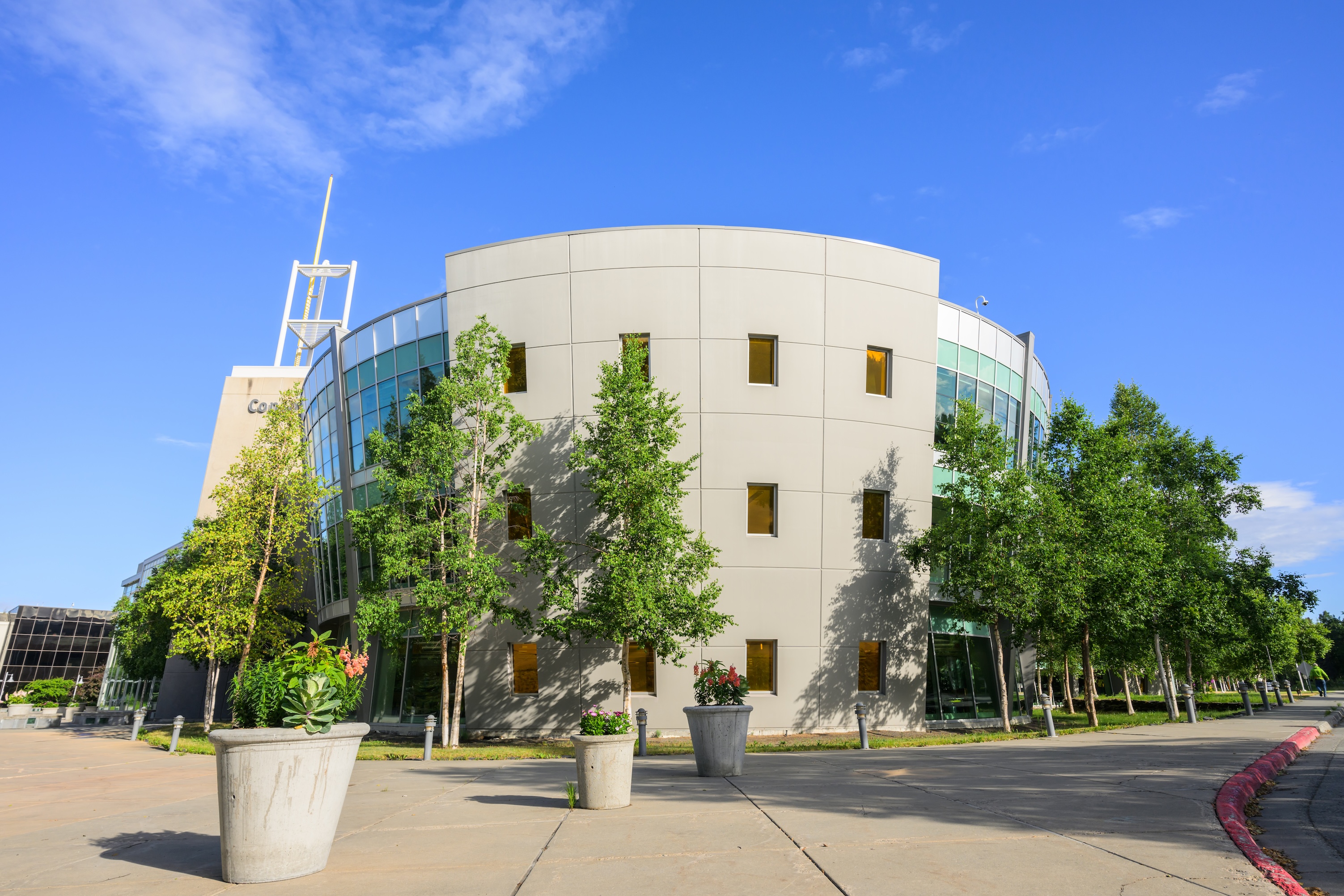 UAA Anchorage outside Library in the Summer