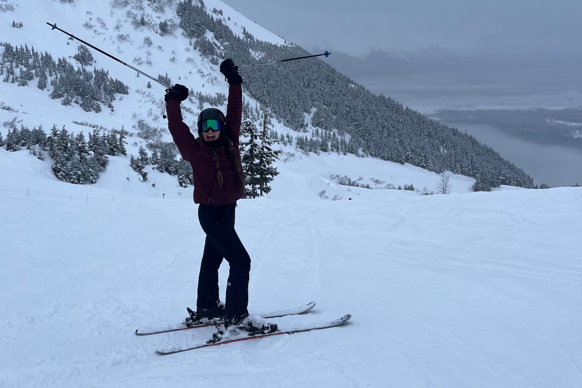 Dakota Ramirez skiing at Alyeska