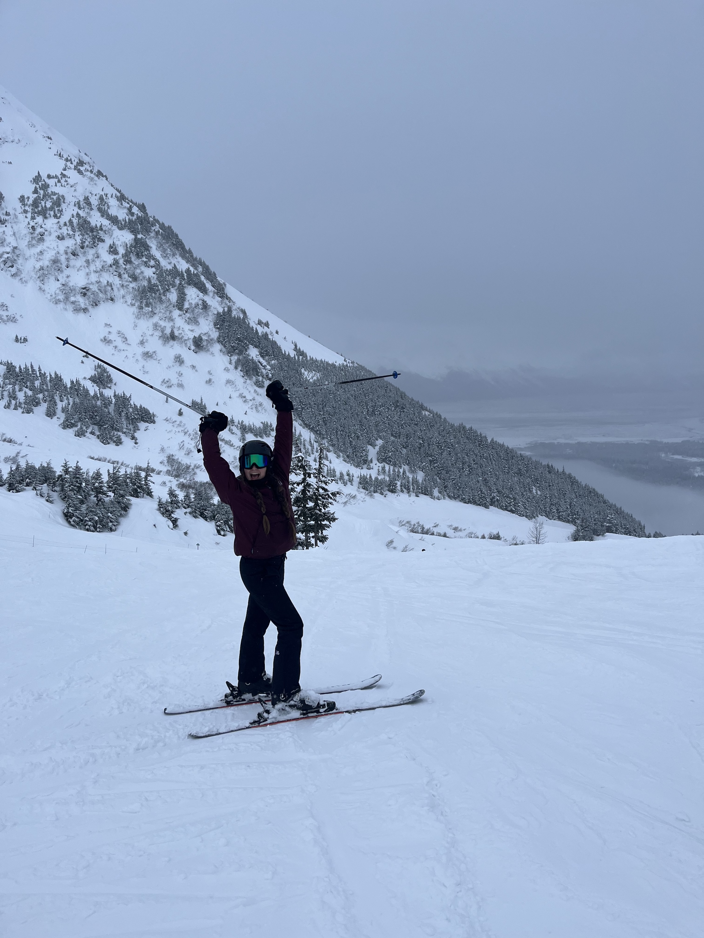 Dakota Ramirez skiing at Alyeska