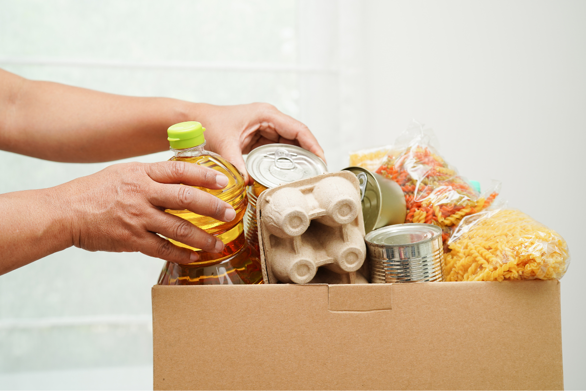 Stock image of donated food