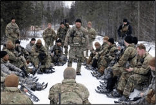 Group of cadets in snow