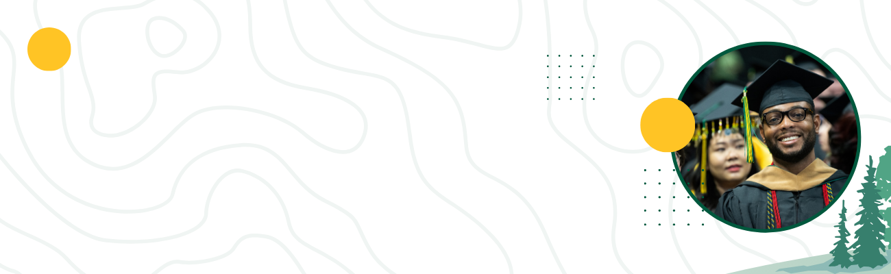 Graduate School Banner Graduate School banner with smiling man wearing a graduation cap