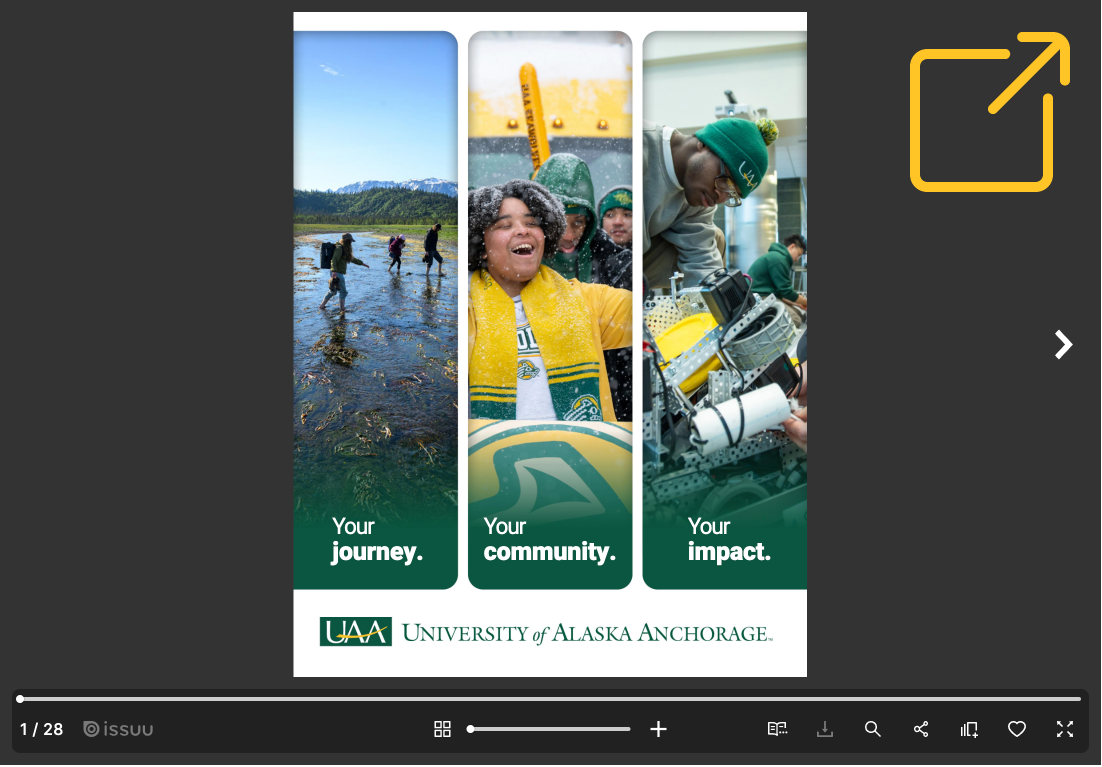 Digital presentation of the UAA Viewbook