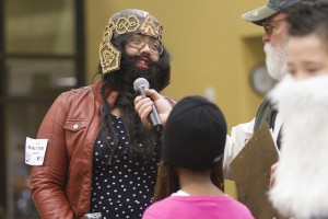 UAA student Jacqueline Odena weaved her own hair into a viking beard for the fake beard category. She thanked Pinterest for the good idea (Photo by Philip Hall/University of Alaska Anchorage).