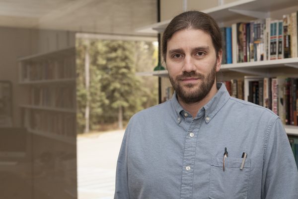 Dr. Ian Hartman, a UAA assistant professor of history, recently won the 2016 Selkregg Award, which he plans to use to support research into the history of African Americans in South-central Alaska. (Photo by Philip Hall / University of Alaska Anchorage)