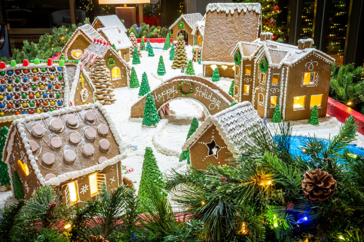 a gingerbread village