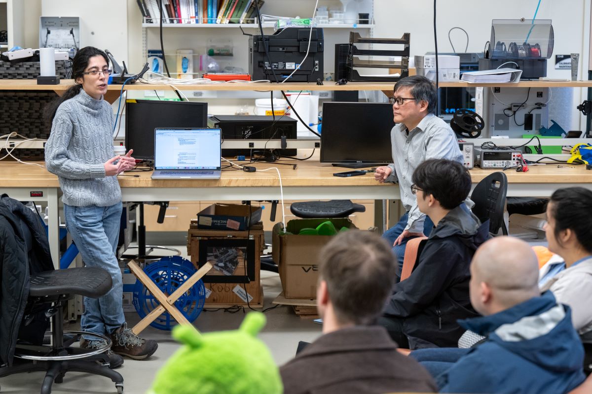 Masoumeh Heidari Kapourchali speaking to the CoEng's AI club